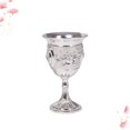 thumbnail image 1 of Copa de vino de aleación de zinc con incrustaciones, copa de licor blanco tallada, copa con tallo, ideal para fiestas en casa, bar (plata, diseño floral aleatorio), 1 of 7