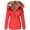 Red, variant on Winter Women Wool Warm Jacket Hooded Zipper Coat Outwear