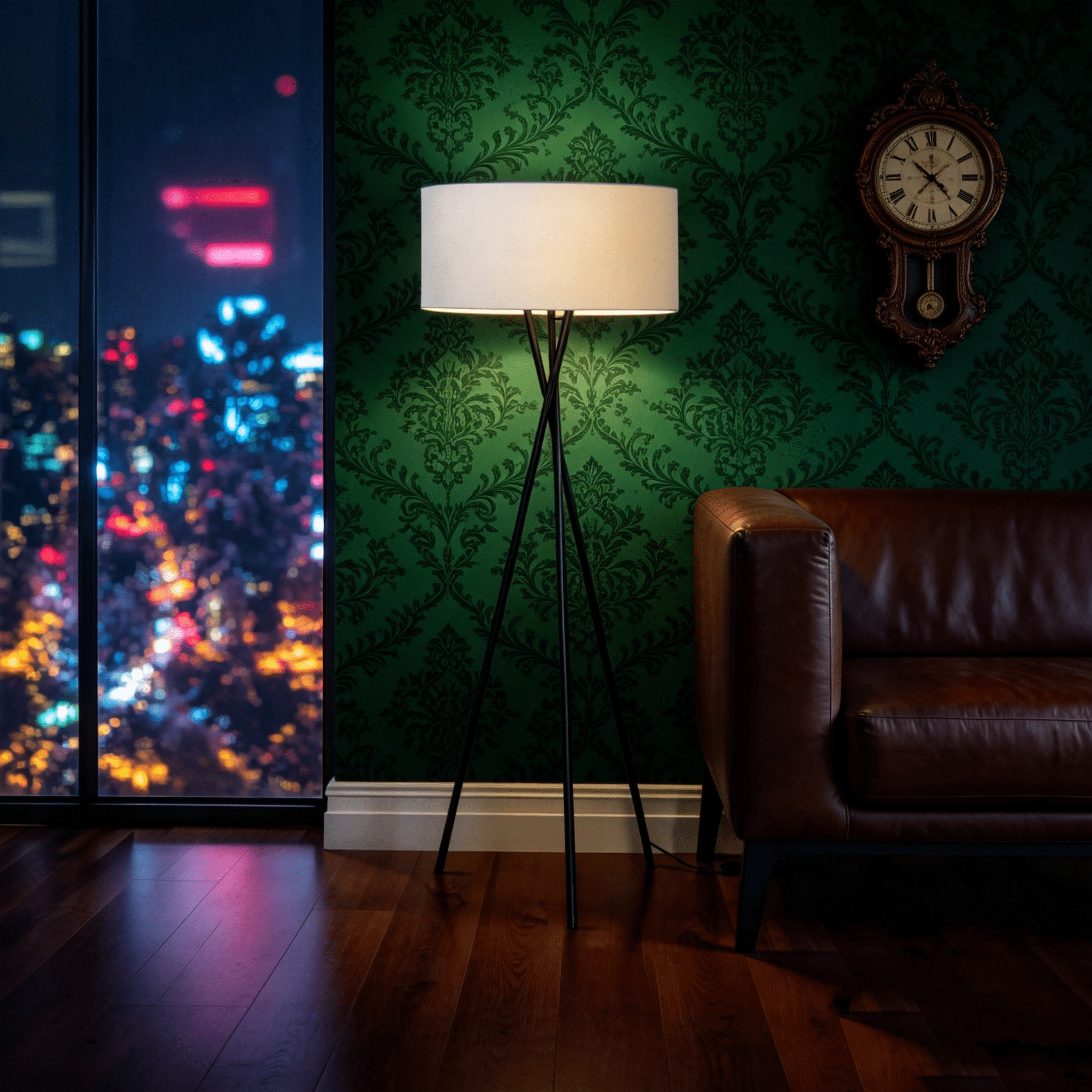 JERFIT Modern Tripod Floor Lamp with Fabric Shade, 3-Way Switch, Adjustable Ambient Lighting for Living Room, Bedroom, Office Decor