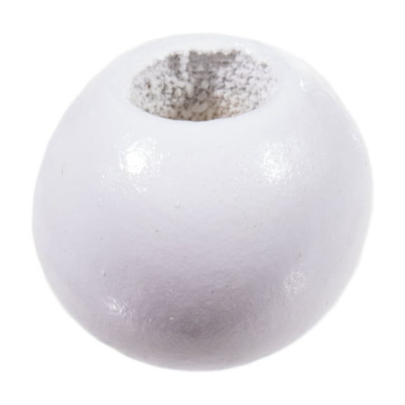 Craft County Round Wooden Beads for DIY Jewelry Making Necklaces & Bracelets or Macrame Crafts - Multiple Sizes & Paint / Stain Options Available