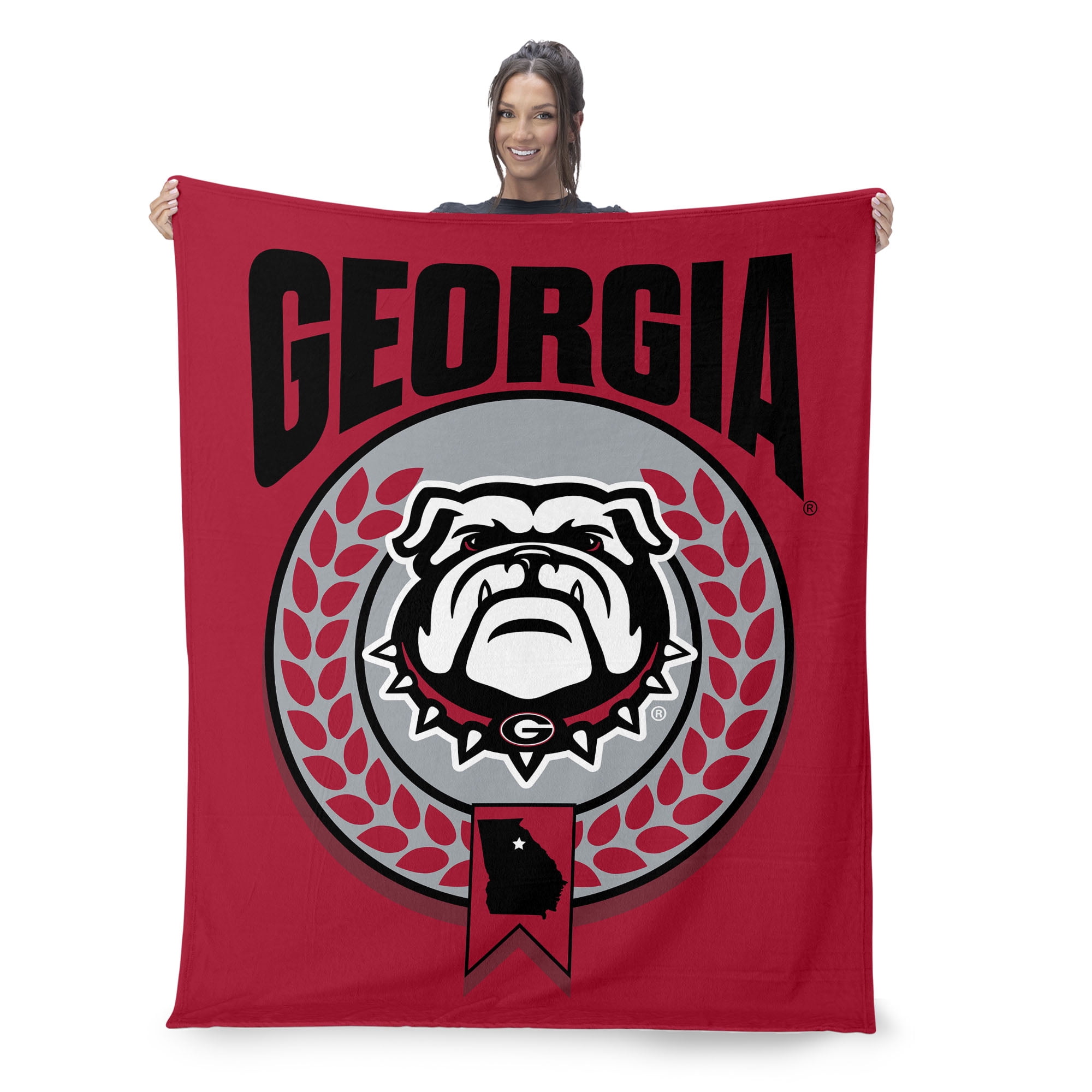 Georgia NCAA Apex Silk Touch Sherpa Throw 50x60 inches