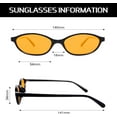 thumbnail image 4 of Retro Oval Sunglasses for Women Chic Cat Eye 90s Sunnies Lightweight Narrow Shades Trendy UV protection Sun Glasses, 4 of 7