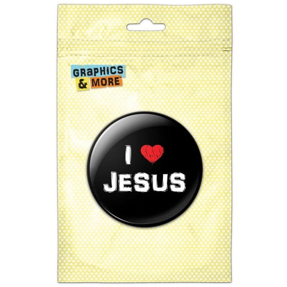 I Love Jesus Stylish Pinback Button Pin Badge
