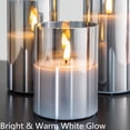 thumbnail image 4 of Velas sin llama Eywamage de cristal gris ahumado con mando a distancia, juego de 3, 4 of 6