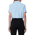 thumbnail image 3 of INSPIRAR CHIC Body de Mujer con Botones, Cuello, Manga Corta, Leotardo de Oficina, Talla XL, Azul Claro, 3 of 4