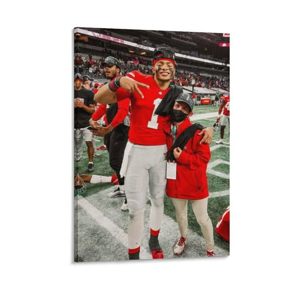 Football Star Justin Fields Poster Art Poster Canvas Painting Decor Wall Print Photo Gifts Home Modern Decorative Posters 16x24inch(40x60cm)