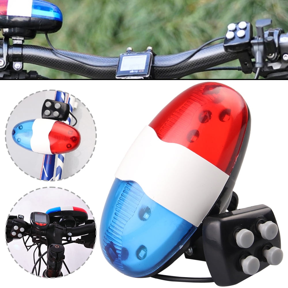 Sivheart Bike Bell Bicycle Police Taillight 6 Flashing LED 4 Sounds