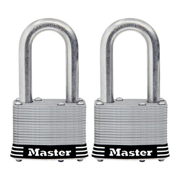 Master Lock 1.75" W Stainless Steel 4-Pin Tumbler Padlock 2 pk Keyed Alike