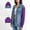 #Purple, variant on Women's Denim Hooded Sweatshirt, Color Block Lapel Loose Jacket Coat,L,Women's Plus Size