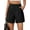 02 Black, variant on Airmenty Women's Elastic Waist Tailored Wide Leg Shorts with Pockets