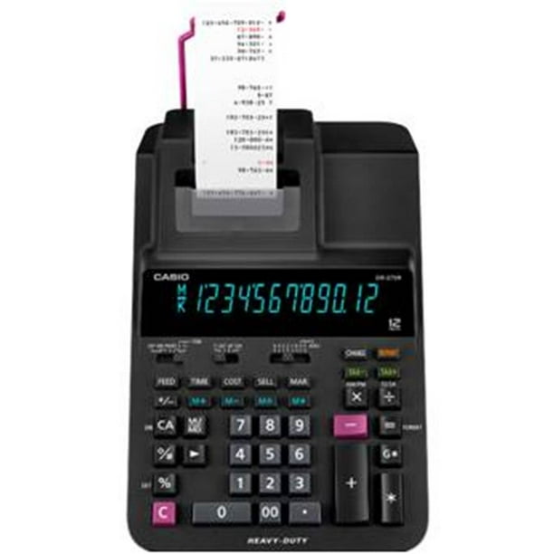 Casio DR270RBK Printing Calculator, 2 Color Print, Clock/Calendar