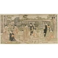 thumbnail image 2 of Toyokuni Utagawa 24x14 Black Ornate Framed Double Matted Museum Art Print Titled: Visitors to the Shika Tea House (Early 1790s), 2 of 5
