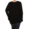 thumbnail image 4 of Women's Plus Size Dolman Long Sleeve Solid Loose Fit Tunic Top, 4 of 4