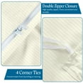 thumbnail image 5 of Ivory King ( 104" x 90" ) Size 100% Cotton Duvet Set, 800 Thread Count, Stripe Pattern, 1-Piece Comforter Cover with Zipper Closure & 2-Pillow Shams– Hotel Quality, All-Season, 5 of 5
