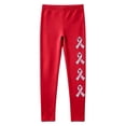 thumbnail image 4 of DeHolifer Women’s Yoga Leggings Breast Cancer Printed Straight Leg Full Length Pants, 4 of 6