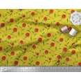 thumbnail image 2 of Soimoi Rayon Crepe Fabric Leaves & Strawberry Fruits Printed Craft Fabric by the Yard 46 Inch Wide, 2 of 3