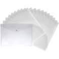 thumbnail image 1 of 20 Dossiers de Documents Transparents, une Enveloppe de Classement Transparent Résistant à l'Eau de Taille 4 avec Bouton-Pression, 1 of 8