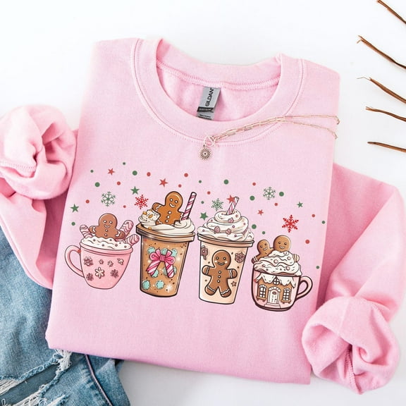 Gingerbread Christmas Coffee Sweatshirt Christmas Shirt Womens Christmas Sweater Coffee Lover Christmas Shirt