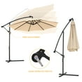 thumbnail image 5 of 10 FT Outdoor Umbrella with Stand, Solar LED Patio Outdoor Umbrella Hanging Cantilever Umbrella Offset Umbrella, Hanging Market Umbrella with Cross Bases, 24 LED Lights, Easy Open Adjustment, Q14892, 5 of 7
