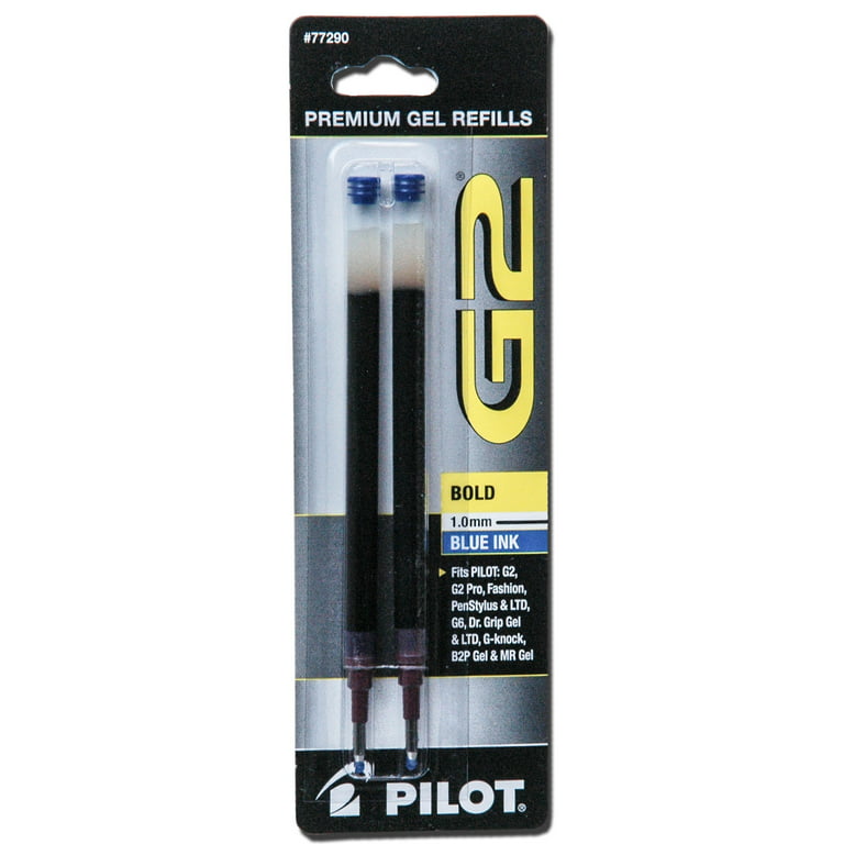 Pilot G2 10 Blue, 1.0mm Bold Point, Blue Gel Ink Rollerball Pens & Refills