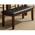 thumbnail image 1 of Banc Touffeté en Cuir à Base de Bois Brun Foncé, 1 of 1
