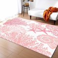 thumbnail image 1 of 2x3 Area Rugs Pink Ocean Marine Life Small Entryway Mats, Coastal Shell Starfish Coral Laundry Room Rug Non Slip Rugged Throw Rugs for Front Door Bedroom Bedside, 1 of 7