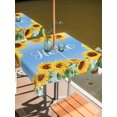 thumbnail image 2 of Outdoor Tablecloths with Umbrella Hole & Zipper, Sunflowers 54x54 Inch Square Tablecloths, Yellow Summer Botanical Elegant Flowers Waterproof Table Cloth, Patio/Pool/Picnic Table Covers, 2 of 8