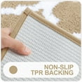 thumbnail image 5 of Buganda Microfiber Bathroom Rugs and Mats, Extra Soft and Absorbent Shaggy Bath Mats, Non-Slip Moroccan Trellis Bath Carpets, 20" x 30", Beige, 5 of 7