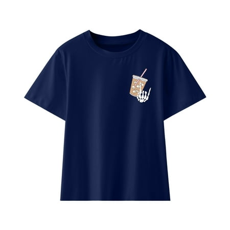 

Toddler Kids Girls T-Shirts Solid Color Short Sleeve Crew Neck Cotton Casual Fun Pattern Summer Clothes Tops Soft Cozy Comfortable Tshirts
