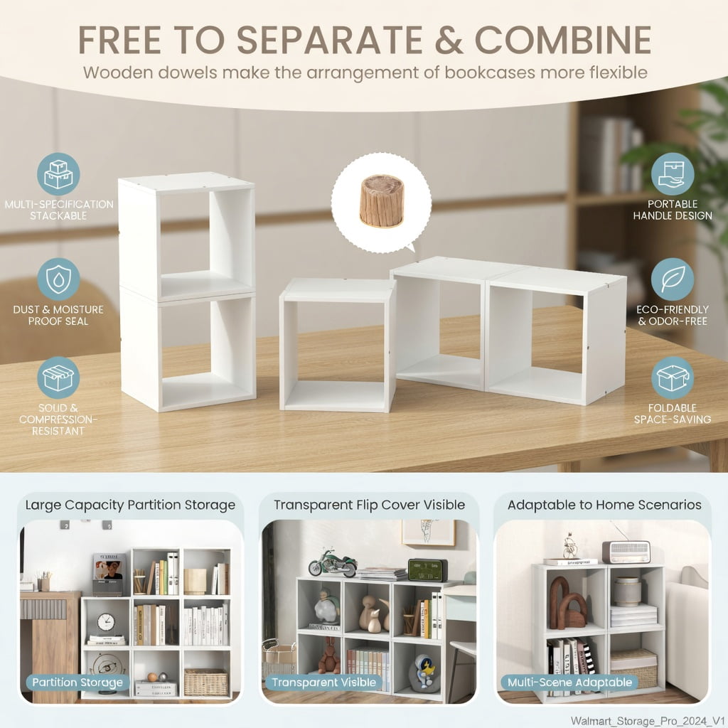 Resenkos Cube Storage Organizer Set of 2-White