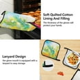thumbnail image 4 of Colorful Shiny Summer Leaf 5 Pcs Kitchen Set Heat Resistant Oven Mitts and Non-Slip Pot Holders with Adjustable Cooking Apron, 4 of 6