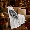 thumbnail image 3 of Mystical Wolf Under Moonlight Celestial Design, Festive Celestial Art Scene, Warm Flannel Blanket for Cabin and Lodge, Wildlife Lovers Father's Day Gift, Festive Home Decor, 3 of 9