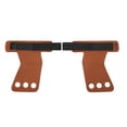 thumbnail image 1 of protectores de palma para gimnasia, de piel sintética, con agarre de tres dedos para dominadas y levantamiento de pesas, color marrón., 1 of 14