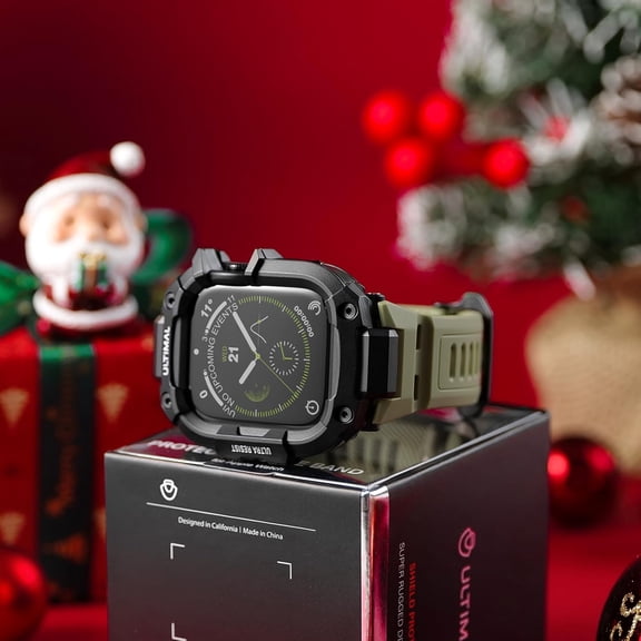 SHILIU-Rugged Band with Case for Apple Watch 44mm, Military-Grade Shockproof Protective Strap for Men, All-in-One Outdoor Sport Watch Band Compatible with iWatch Series 6/5/4/SE3/SE2/SE (Green)