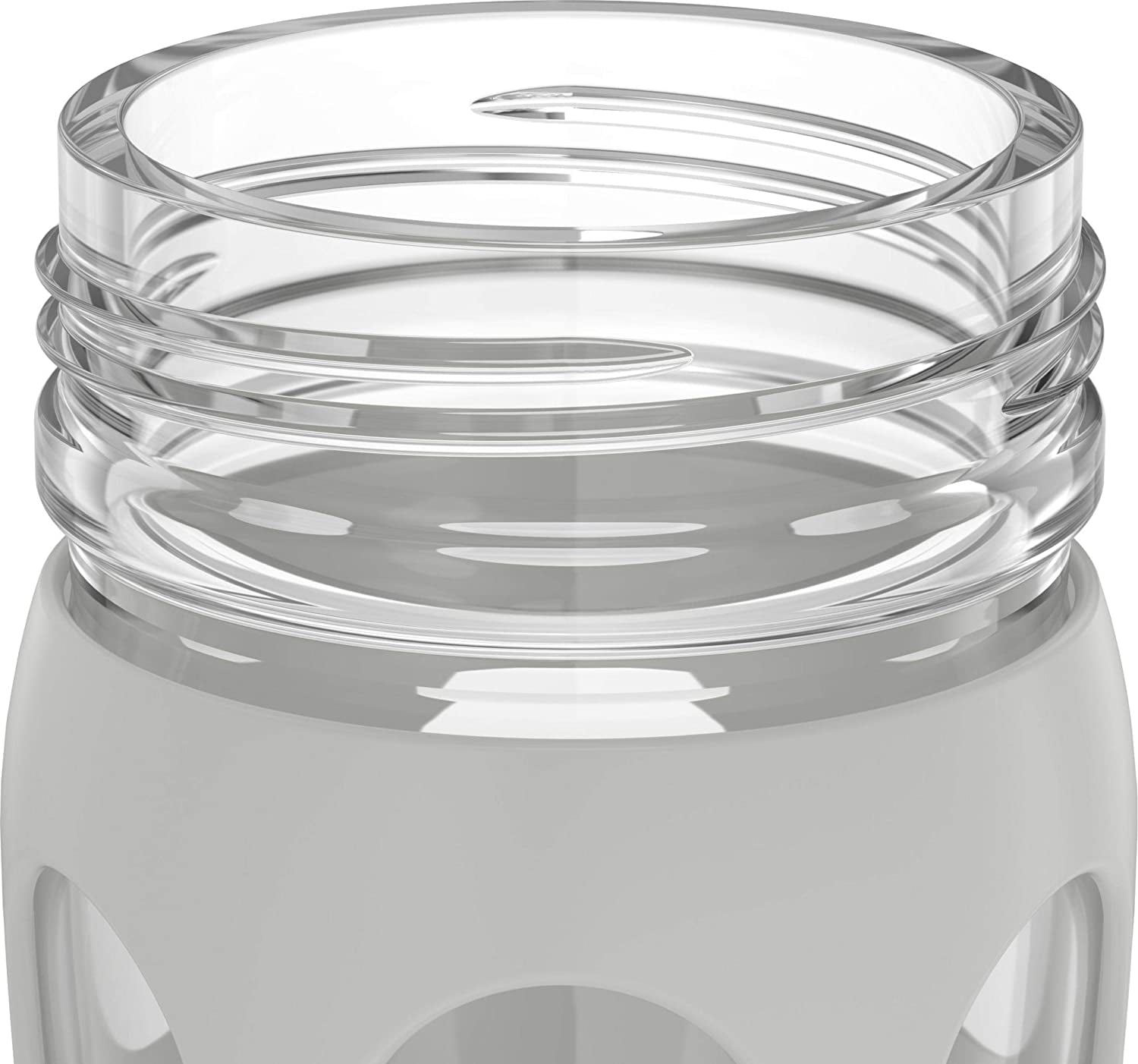 12-Ounce Glass Water Bottle with Active Flip Cap and Protective Silicone Sleeve, Stone Gray