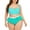Green, variant on Plus Size Swimsuit for Women High Waist Tummy Control Swimwear Striped Print Stretchy Bikini Sets Padded Push Up Two Piece Swimsuits Beachwear Bathing Suit