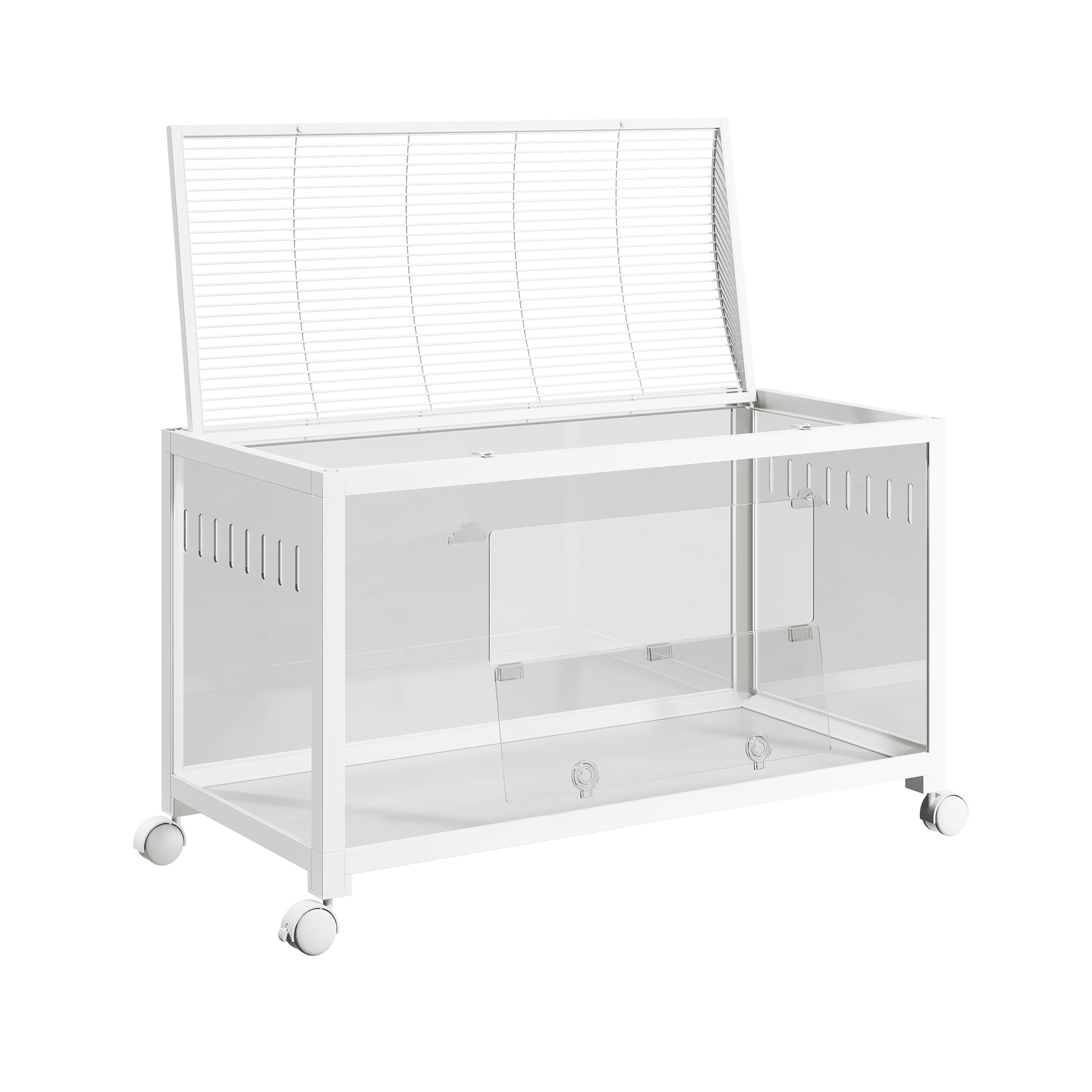 TEQIN Hamster Habitat Cage,Chewproof Gerbil Cages,Mice and Rat Habitat with Transparent Sides, Hamster Cage with Openable Mesh Top, Solid Built with Lock Design,Rolling Hamster Cage