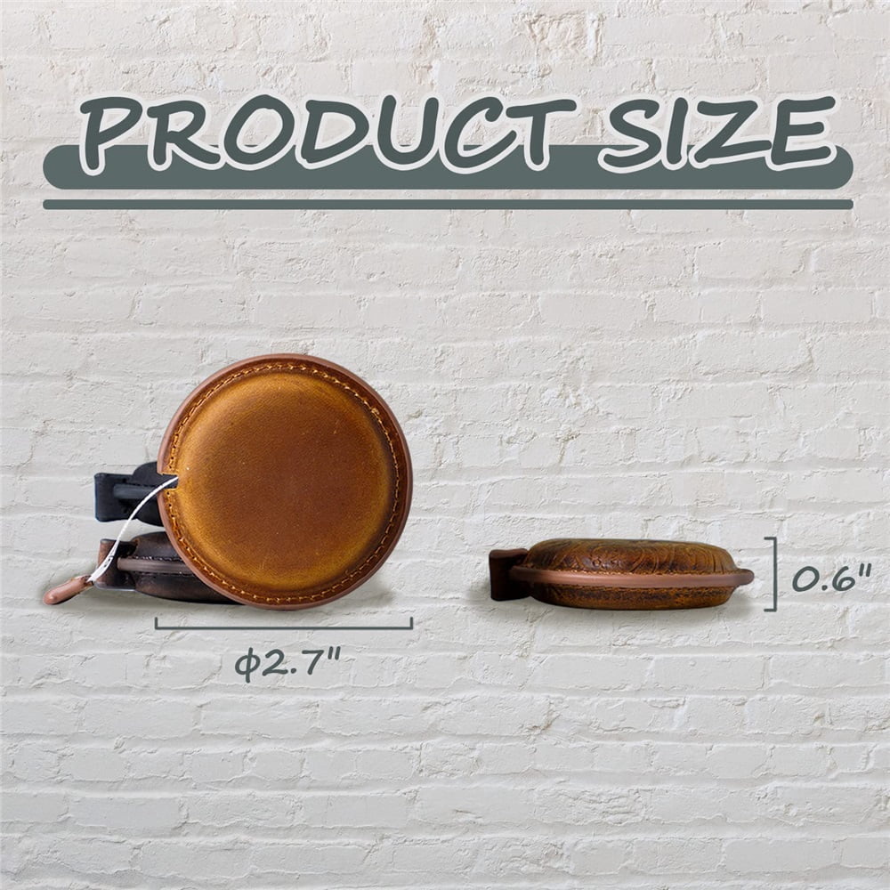 Retro Leather Retractable Measuring Tape Sewing Measure 1.5M/59 Dual Sided Leather Tape Measure for Body Cloth Tailors Medical Measurements Round Small Tape