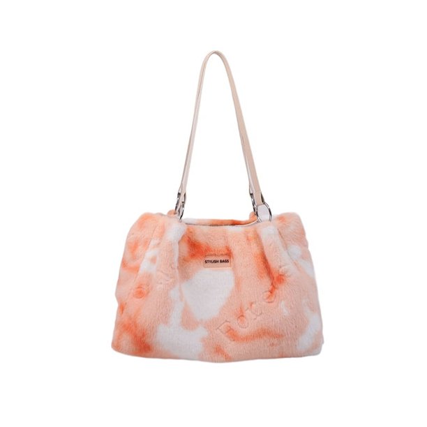 Bolsos casuales de mujer con correa bolso de mano de felpa degradado bolso de compras de piel para citas
