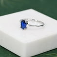 thumbnail image 3 of 1 Carat Blue Sapphire Oval Ring 925 Sterling Silver Wedding Ring, Proposal Ring, 3 of 5