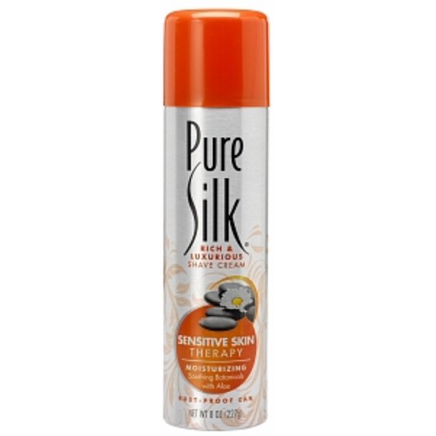 Pure Silk Moisturizing Shave Cream for Women, Sensitive Skin 8 oz (Pack of 2)
