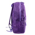 thumbnail image 5 of Basic Classic Solid Color Backpack with Front Zipper Accessory Pocket, Dual Zipper Closure & Padded Shoulder Straps for Work, School, Office, Gym, Sports, Travel, Commute & Recreation in Purple, 5 of 6