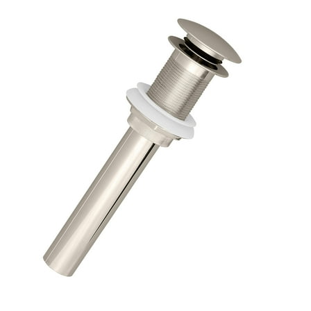 Westbrass Euro Mushroom Lavatory Drain w/o Overflow Holes - Exposed in Polished Nickel