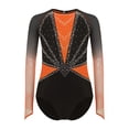 thumbnail image 2 of Hansber Teen Girls Figure Skating Jumpsuit One Piece Dance Leotard Rhythmic Dancing Outfit Gymnastics Unitard Orange 6, 2 of 6