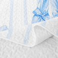 thumbnail image 5 of Manfei Blue Ribbon Bow Twin Quilt Set for Girls,Teens Female Geometric Stripes Twin Coverlet Set, 5 of 7
