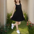 thumbnail image 4 of Girls' Summer Dresses Sleeveless Tank Dress Kids Casual Loose Crewneck Black Beach Sundress 9-10 Years, 4 of 6