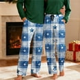thumbnail image 2 of Couple's Plaid Printed Elastic Waist Sleep Pants 2025 Trendy Unisex Straight Leg Double Pockets Loose Home Loungewear Matching Casual Bottoms for Him & Her, 2 of 9