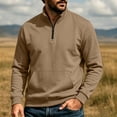 thumbnail image 2 of Hngshg Mens Sweatshirts Trendy Quarter Zip Stand Neck Solid Color Tops Long Sleeve Pocket Pullover Sweatshirts, 2 of 6
