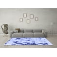thumbnail image 3 of Ahgly Company Machine Washable Indoor Round Abstract Blue Modern Area Rugs, 3' Round, 3 of 4