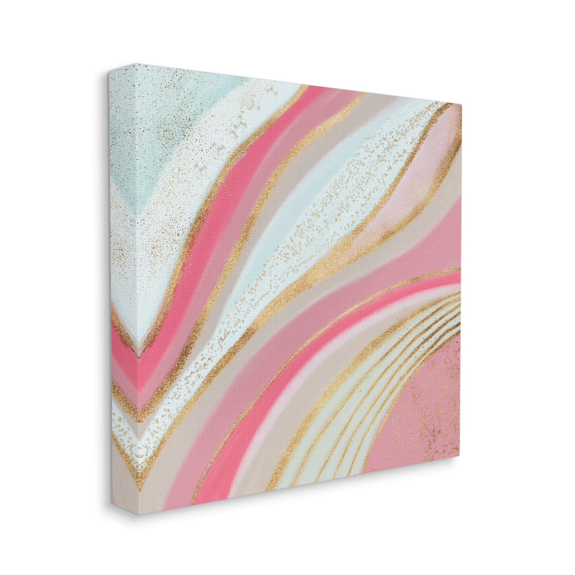 Stupell Industries Pink & Glam Waves Abstract Painting Gallery Wrapped Canvas Art Print Wall Art, 30 x 30